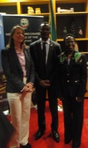(Left to Right) Western Union Vice President, Barbara Span, Dr. Sylvester Okere and Her Excellency Liberata Mulamula, Tanzanian Ambassador to the United States
