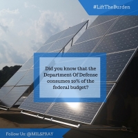 Did you know that the @DeptOfDefense consumes 20% of the federal budget- Let's help them #LightenTheBurden of energy costs. #RT if you agree (1)